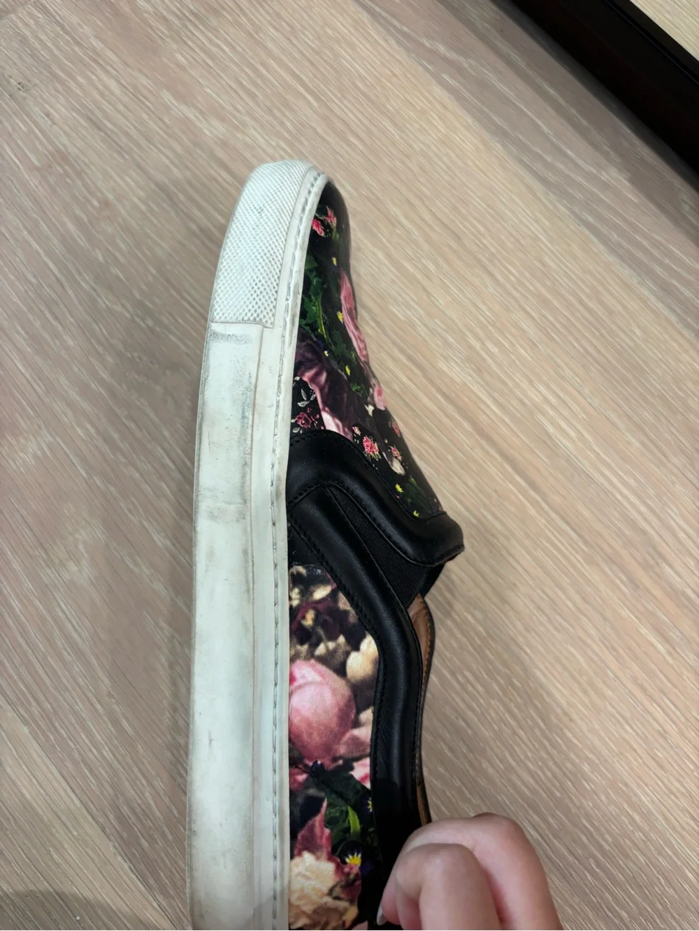 Givenchy Black Floral Slip-On Loafers